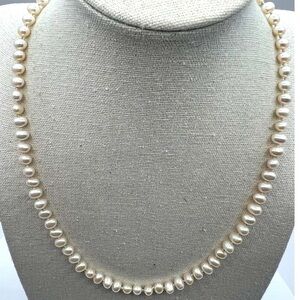 Vintage Freshwater Pearl Necklace With Ornate Clasp.  A3